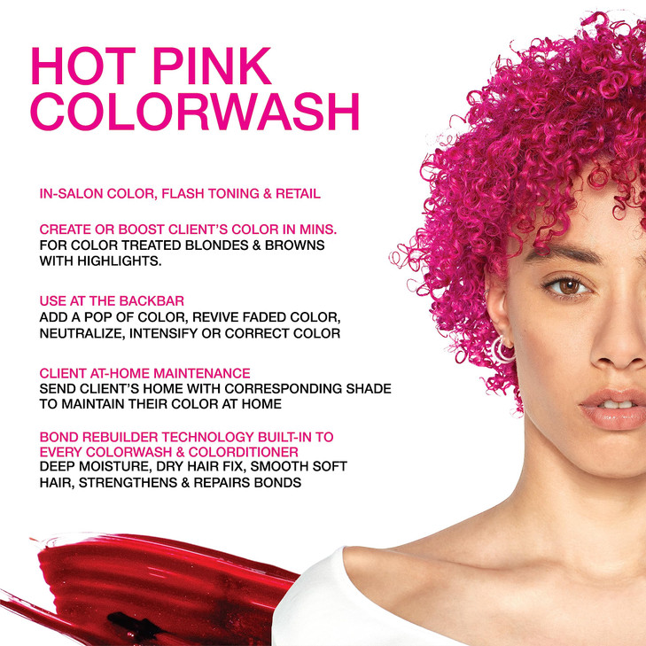 Celeb Luxury Viral Colorwash Professional SemiPermanent Hair Color Depositing Shampoo Hot Pink 825 Fl Oz Pack of 1