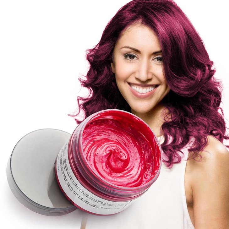 Pink Red Hair Color Wax Natural Hairstyle Wax 423 oz Temporary Hairstyle Cream for Party Cosplay Halloween Daily use Dat