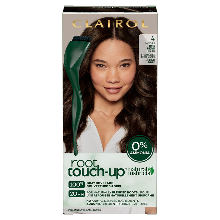 Clairol Root TouchUp by Natural Instincts Permanent Hair Dye 4 Dark Brown Hair Color Pack of 1