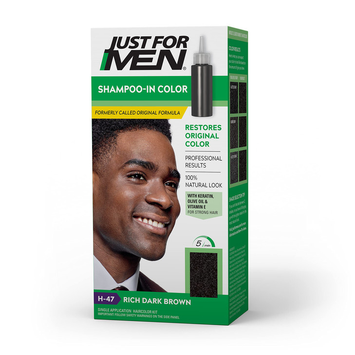Just For Men ShampooIn Color Formerly Original Formula Mens Hair Color with Keratin and Vitamin E for Stronger Hair Rich