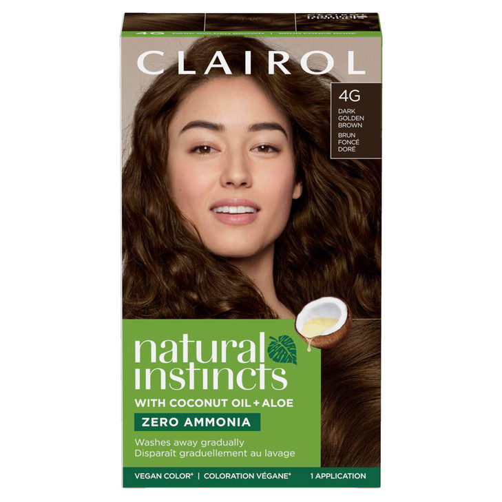 Clairol Natural Instincts DemiPermanent Hair Dye 4G Dark Golden Brown Hair Color Pack of 1