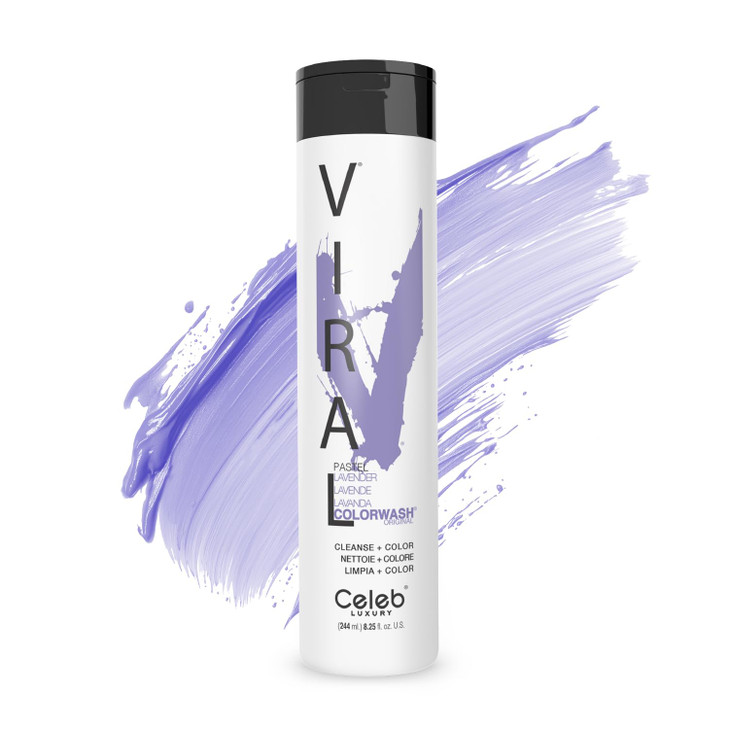 Celeb Luxury Viral Colorwash Professional SemiPermanent Hair Color Depositing Shampoo Pastel Lavender 825 Fl Oz Pack of