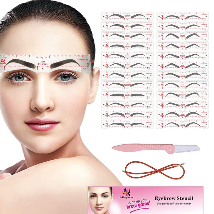 Eyebrow Stencil 24 Eyebrow Shaper Kit Reusable Eyebrow Template With Strap 3 Minutes Makeup Suitable for 98