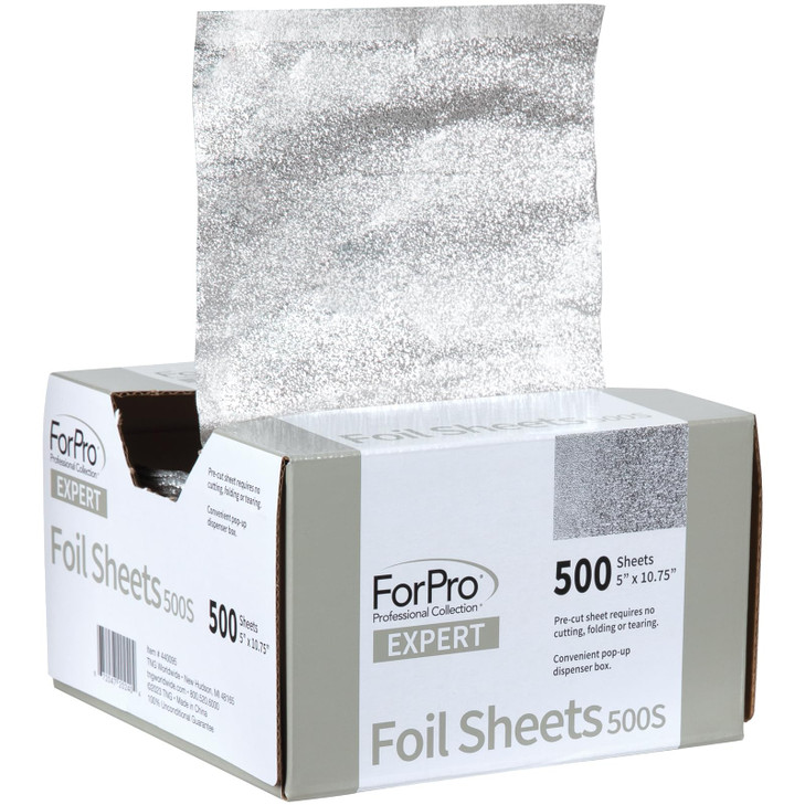 ForPro Professional Collection Expert Embossed Foil Sheets 500S Aluminum Foil PopUp Foil Dispenser Hair Foils for Color