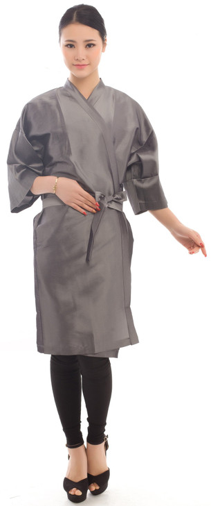 PERFEHAIR Salon Client Gown Robes Cape Hair Salon Smock for Clients Kimono Style Grey