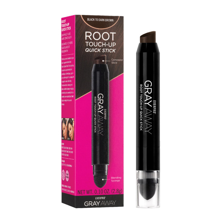 EVERPRO Gray Away Root Touchup Quick Stick BlackDark Brown 01 Oz