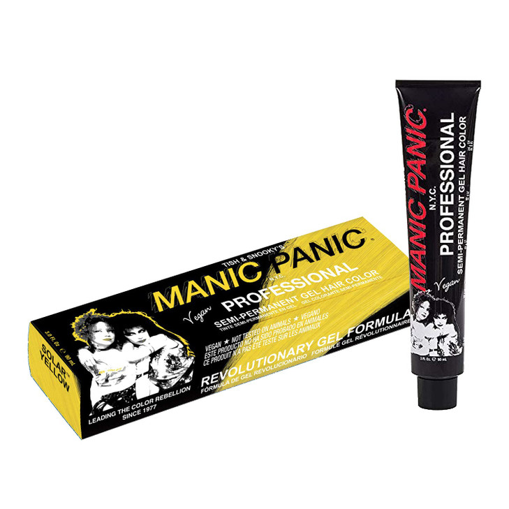 Manic Panic Professional Color Solar Yellow Medium True Yellow Semi Permanent Gel Hair Dye Lasts Through 40 Washes No De