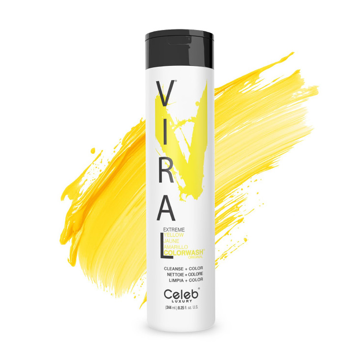 Celeb Luxury Viral Colorwash Professional SemiPermanent Hair Color Depositing Shampoo Yellow 825 Fl Oz Pack of 1