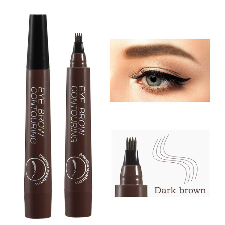 Apooliy Liquid Eyebrow Pen Waterproof Microblading Eyebrow Pencil with a MicroFork Tip Applicator Creates Natural Lookin