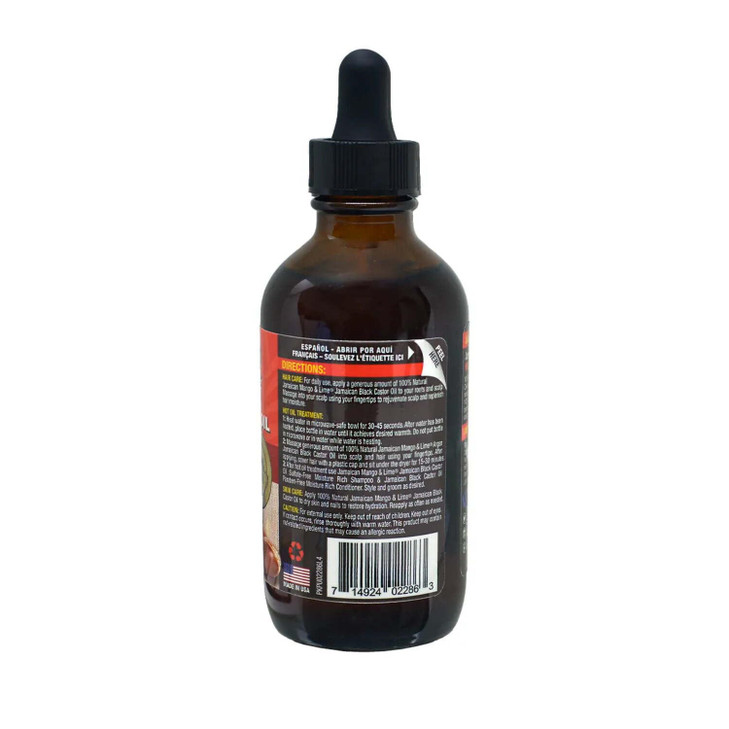 Jamaican Mango Lime Black Castor Oil Hair Scalp Oil for Locs Braids Twists Natural Hair Strengthens Moisturizes Promotes