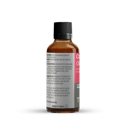 TALYA Castor Oil 17 oz 50 ml Cold Pressed Boost Hair Growth Growth for Eyelashes Eyebrows Moisturizing Massage Oil for A