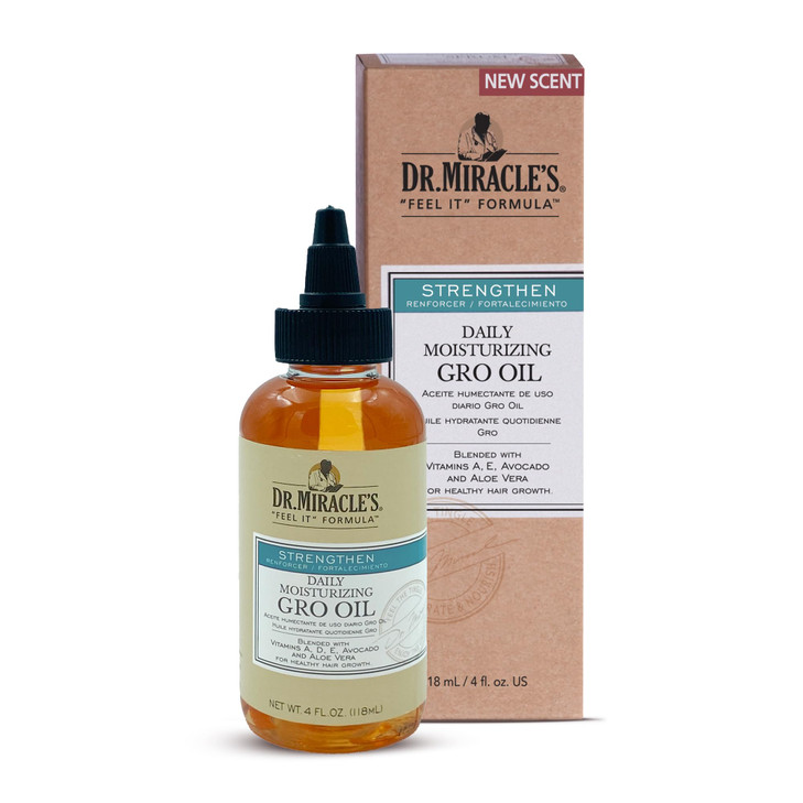 Dr Miracles Daily Moisturizing Gro Oil blended with Vitamins ADE Avocado and Aloe Vera Hair Growth Scalp Treatment Stren