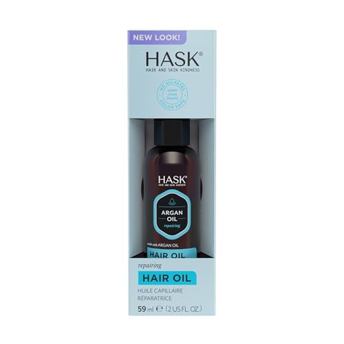 HASK ARGAN Repairing Hair Oil Shine Hair Oil for All Hair Types Vegan Color Safe Glutenfree Sulfatefree Parabenfree 2 Oz