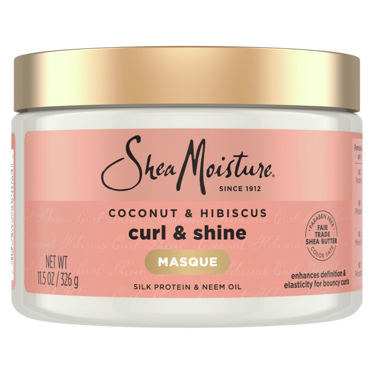SheaMoisture Hair Mask Coconut Hibiscus for Dry Curls Hair Mask with Shea Butter 115 oz