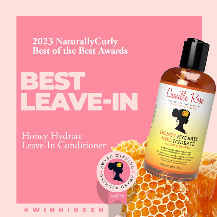 Camille Rose Honey Hydrate Leave In Conditioner with Aloe and Olive Oil to Soften Smooth and Protect Moisturizer for All