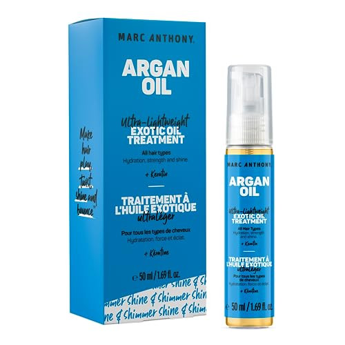 Marc Anthony Exotic Argan Oil Treatment with Keratin UltraLightweight Hair Oil Treatment Hydrates Strengthens for Shiny