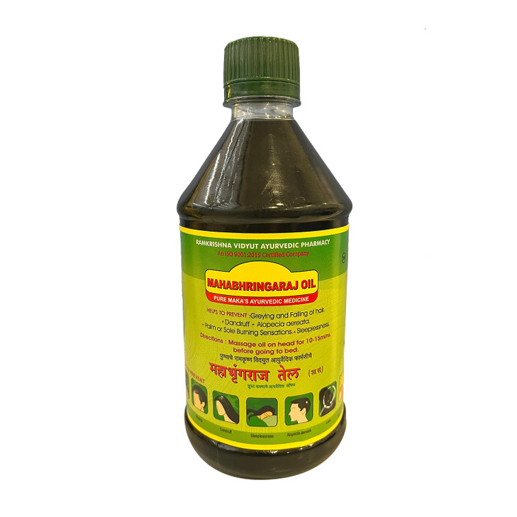 RVAP Mahabhringraj Oil 500ml Pure indian MaKas Ayurvedic Oil for Hair care Enriched with various Indian herbs and ingred