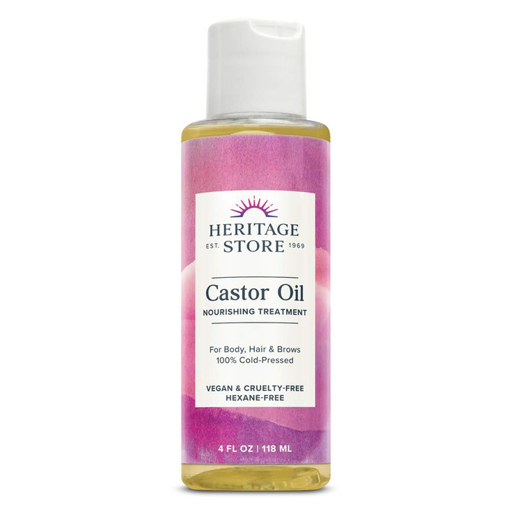 Heritage Store Castor Oil 4 Ounce Pack of 2