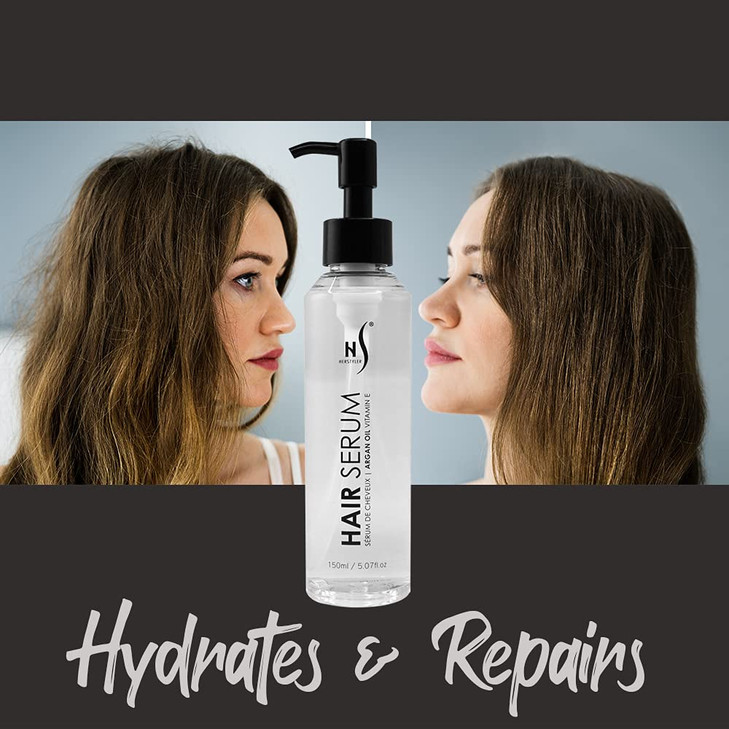 HerStyler Argan Oil Serum for Hair New Packaging Hair Serum for Dry Damaged Hair Anti Frizz Hair Serum 507 Fl Oz 150 Ml
