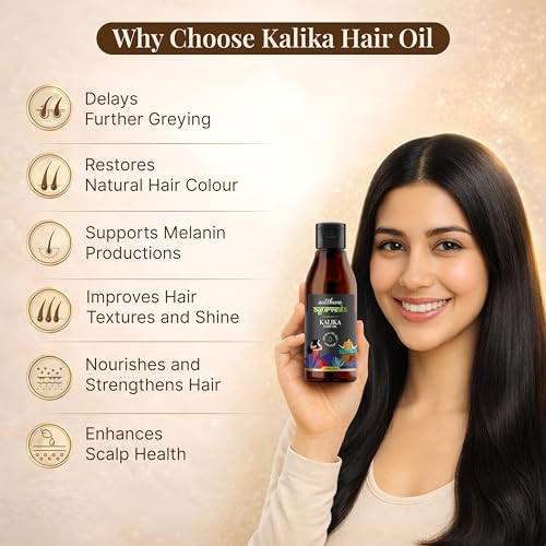 Satthwa Kalika Hair Oil Make Your Hair Naturally Darker Helps Fight Greying and Black of Hair Naturally Suitable for All