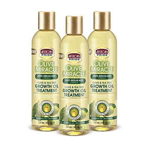 AFRICAN PRIDE Olive Miracle Growth Oil 8 Oz Pack of 3