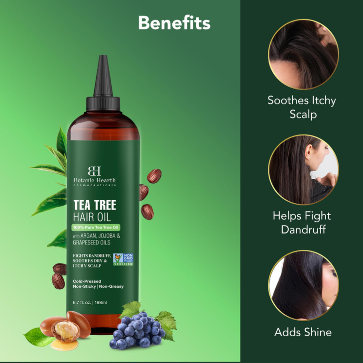Botanic Hearth Hair Oil for Hair Growth Home Hair Perm Kit Strengthening Dry Frizzy Damaged Hair Scalp Treatment Tea Tre