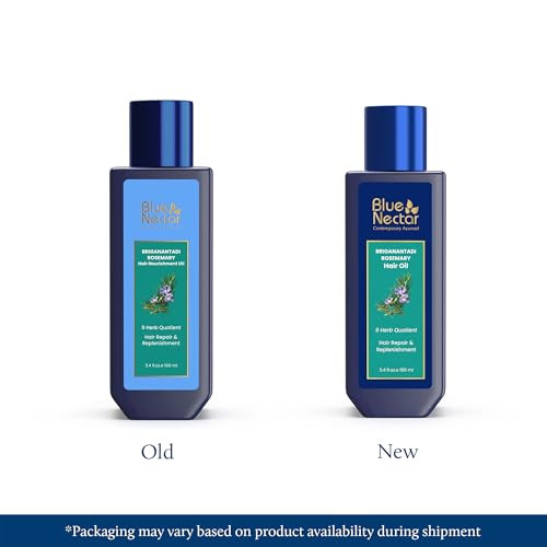 Blue Nectar Rosemary and Bhringraj Ayurvedic Scalp Oil for Hair Growth with Amla 338 Fl Oz