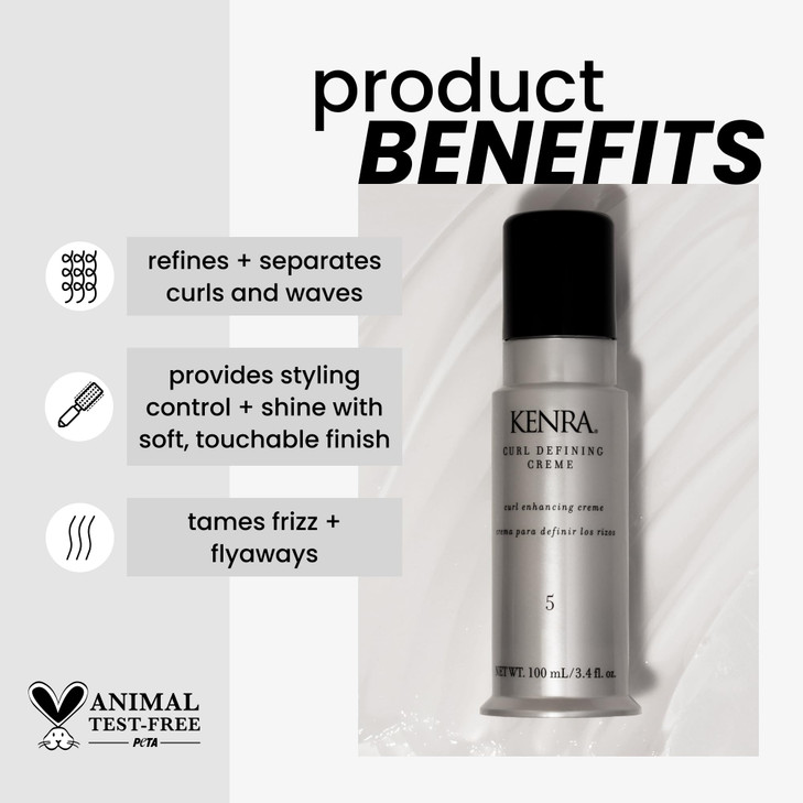 Kenra Professional Curl Defining Crme 5 Texture Enhancing Styler Tames Frizz Flyaways Refines and Seperates Curls Waves
