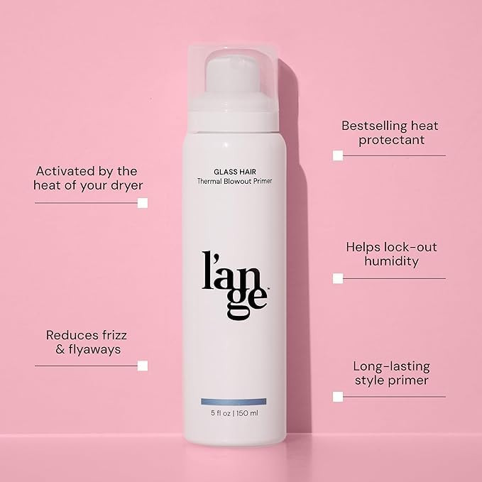 LANGE HAIR Glass Hair Thermal Blowout Primer Heat Protectant Spray for Frizz Control Shine Blow Dry Support Styling Mist