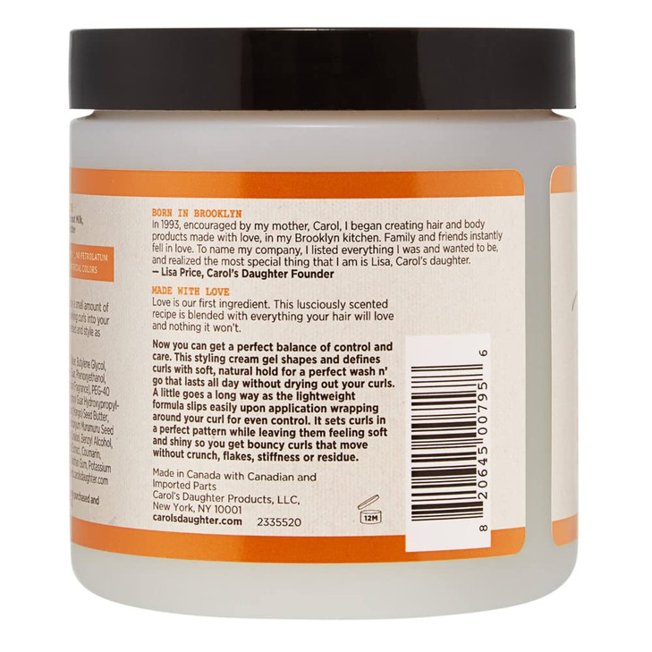 Carols Daughter Coco Creme Curl Shaping Cream Gel with Coconut Oil Coconut Milk Hair Gel for Curly Hair Silicone Paraben