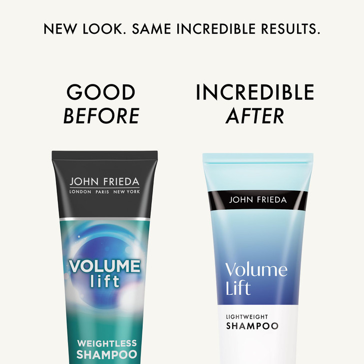 John Frieda Volume Lift Weightless Shampoo, Lightweight Volumizing Shampoo with Air-Silk Technology for Fine or Flat Hair, Adds Natural Fullness, Saf