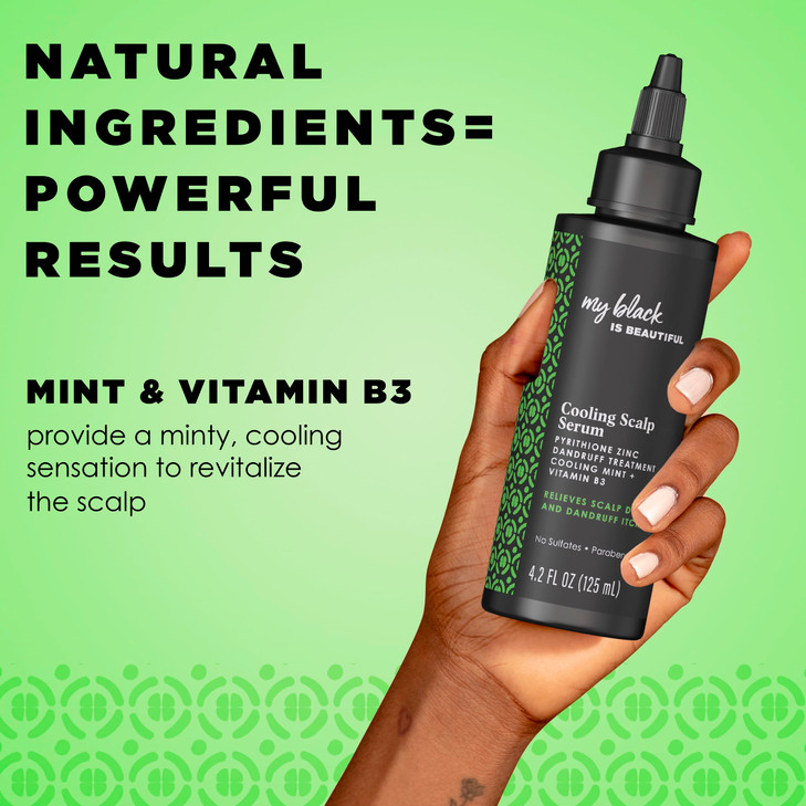 MY BLACK IS BEAUTIFUL Cooling Scalp Serum Dandruff Treatment For Coily Hair and Protective Styles Dry and Itchy Scalp Tr