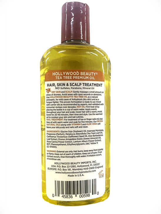 Hollywood Beauty Tea Tree Oil Skin Scalp Treatment 8 oz Pack of 3