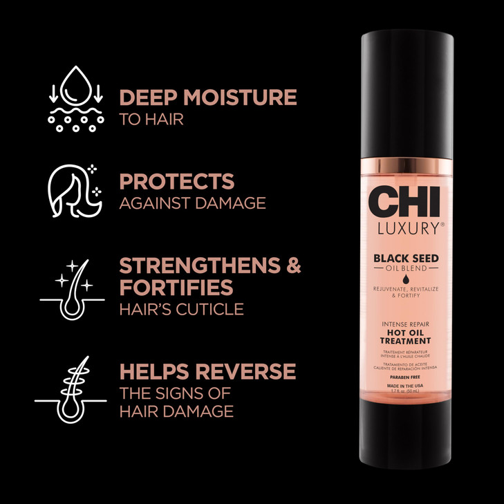CHI Luxury Black Seed Oil Intense Repair Hot Oil Treatment Moisturizes Strengthens Dry Damaged Hair Sulfate Paraben Glut
