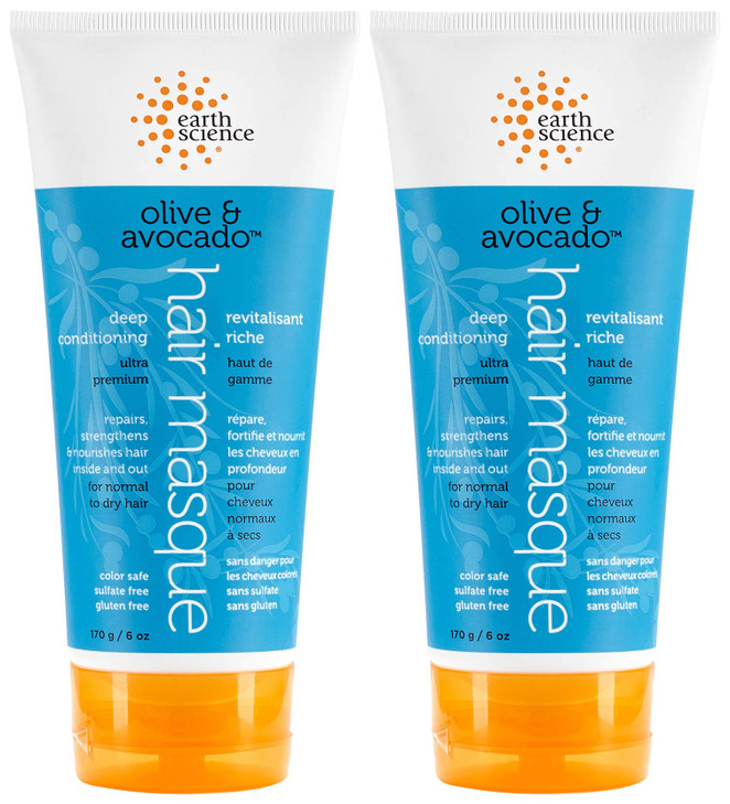 EARTH SCIENCE Olive Avocado Deep Conditioning Hair Masque For Normal to Dry Hair 2 pk 6 oz