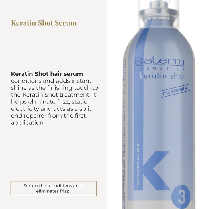 SALERM Hair Serum Keratin Shot Finish Serum 100 ml Final Touch for Keratin Shot Conditioning and Shine AntiFrizz Repairs