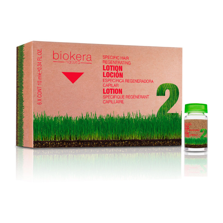 SALERM Intensive Scalp Serum Biokera Natura 6 x 10 ml Fortifying Hair Treatment for Women and Men with Ginseng and Ginkg
