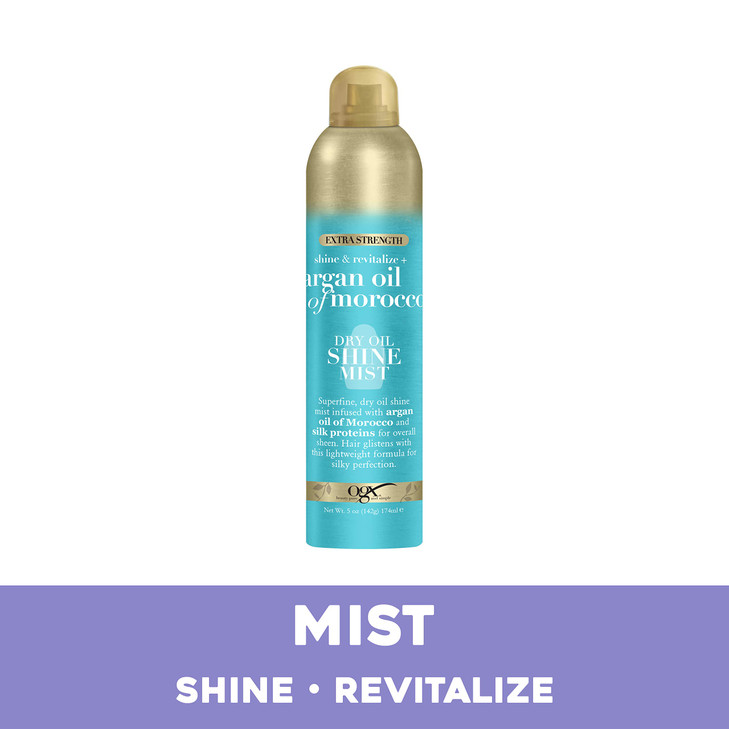 OGX Revitalize Argan Shine Extra Strength Dry Oil Conditioning Mist with Argan Oil Silk Proteins Light Nourishing Hair T