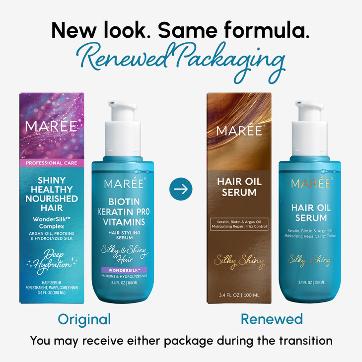 MAREE Hair Oil for Frizzy and Damaged Hair with Vitamins A E B5 2 PACK Anti Frizz Control Srum for Curly Women Men Aceit