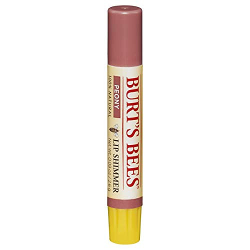 Burt's Bees Lip Balm, Moisturizing Lip Shimmer for Women, for All Day Hydration, with Vitamin E & Coconut Oil, 100% Natural, Peony, 0.09 Ounce