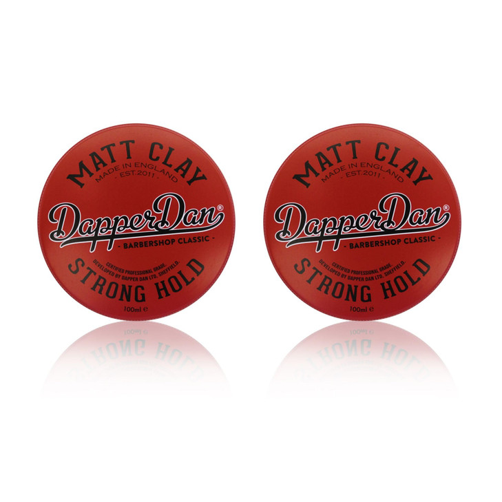 Dapper Dan Matt Clay Strong Hold Matt Finish Soft Clay Easy Application Mens Hair Styling Product 2 x 338 fl oz ml