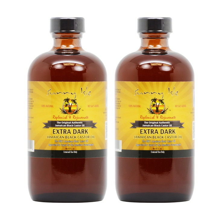 Sunny Isle Jamaican Black Castor Oil Extra DarkPack of 2 w Applicator 8 Fl Oz Pack of 2