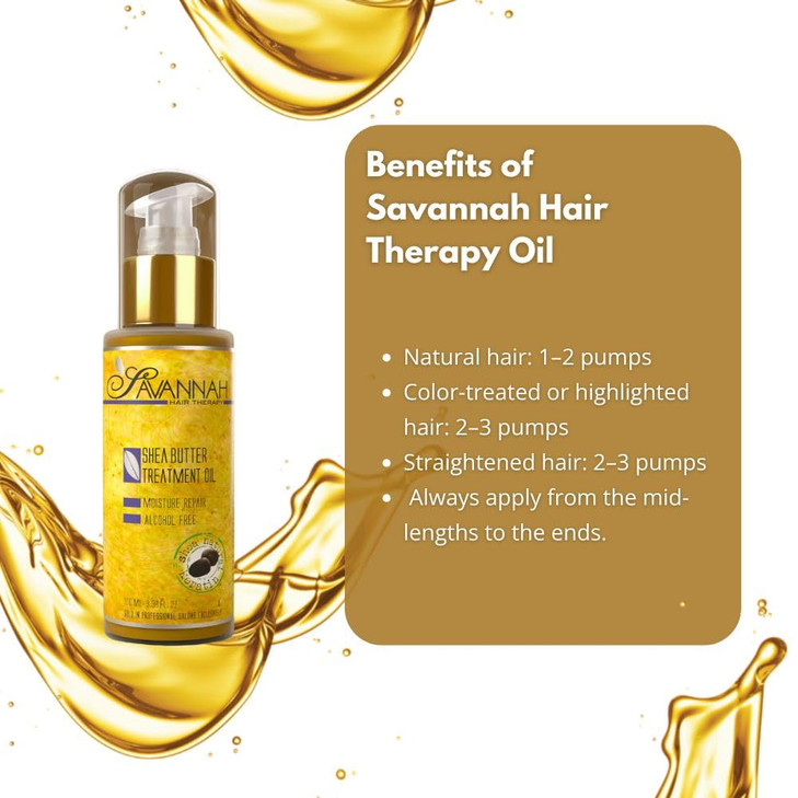 Savannah Hair Therapy Hair Oil with Shea Butter for Frizzy Dry Damaged Hair Hydrating Keratin Treatment Oil 169oz50ml