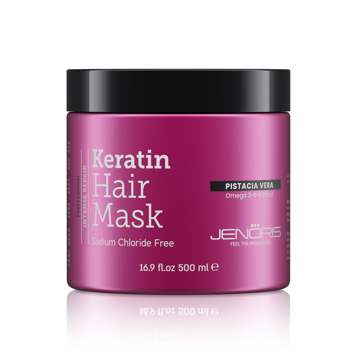 Jenoris Keratin Hair Mask for Dry Damaged Frizzy Hair Deep Conditioning Treatment with Natural Omega 369 Complex Pistach