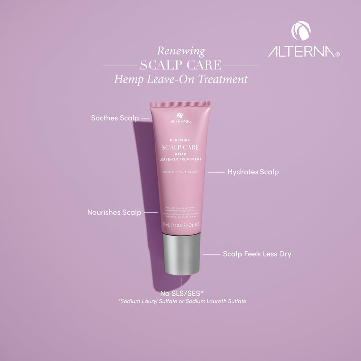 Alterna Haircare Renewing Scalp Care Hemp Leave On Vegan Hair and Scalp Treatment 25 Fl Oz Lightweight and Fast Absorbin