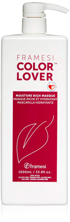 FRAMESI Color Lover Moisture Rich Masque 338 fl oz Sulfate Free Hair Mask for Color Treated Hair