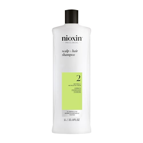 Nioxin Scalp Hair Thickening System 2 Shampoo For Natural or Untreated Hair with Progressed Thinning With Niacinamide an