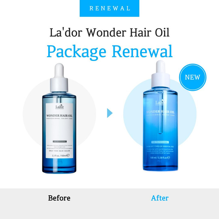 LADOR Wonder Hair Oil Anti Frizz LeaveIn Lightweight Protein Coditioner Squalane Argan Avocado Oil for Dry Static Damage