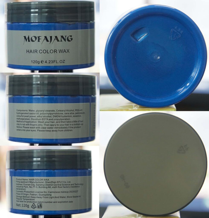 Acosexy Temporary Blue Hair Wax 423oz Instant Hairstyle Mud Cream Natural Hair Coloring Wax Material Disposable Hair Sty