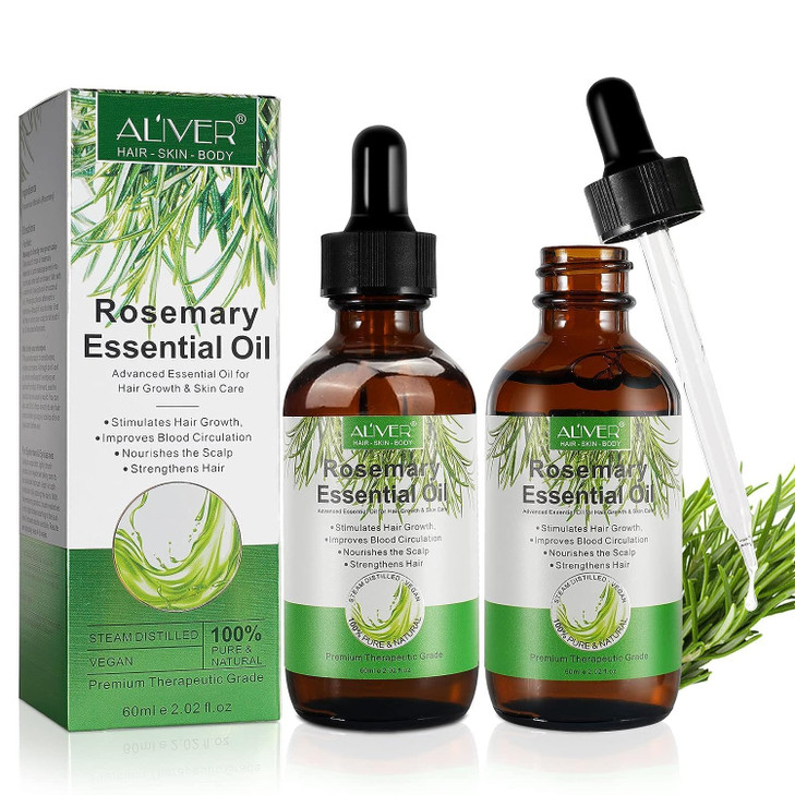 Pure Natural Rosemary Essential Oils 2 pack Hair Growth Scalp Oil for Dry Damaged Hair202 Fl Oz